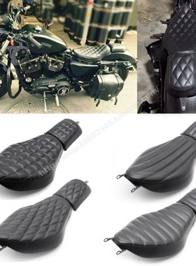 适用哈雷XL883 1200N X48改装前后坐垫2004-18年分体双人座垫皮座