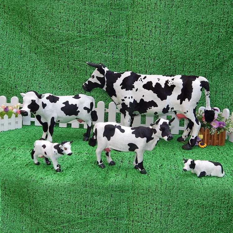 仿真奶牛模型牧场商业展示装饰品奶粉店摆件挤奶会叫园林动物玩偶