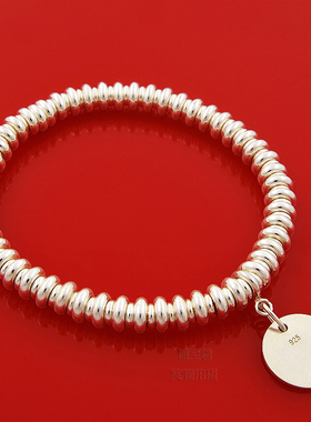 新款纯银手链女算盘珠