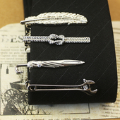 男士 配饰亮银色商务休闲领带扣别针舞台 百搭领带夹子西装 时尚 个性