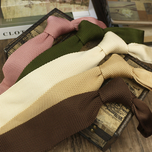 针织休闲纯色百搭领带