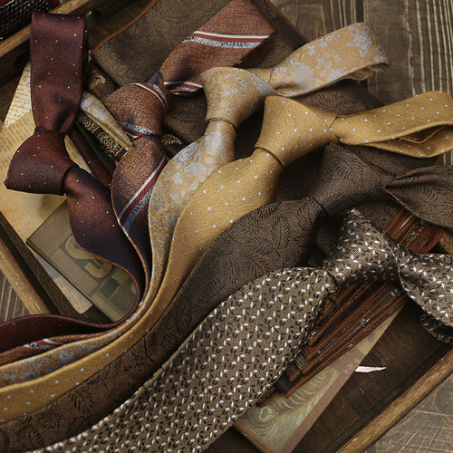 花纹领带色织涤纶复古