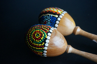 印尼巴厘岛特产民族打击节奏乐器奥尔夫沙锤单个球儿童音乐启蒙