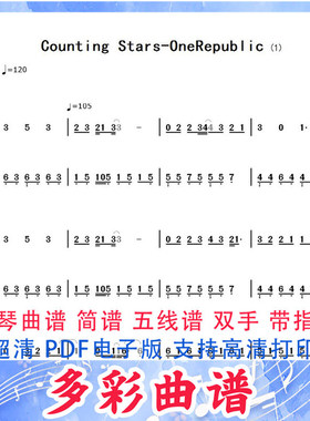 01065  Counting Stars-OneRepublic钢琴曲双手简谱7页
