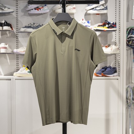 李宁短袖功能POLO男子2025夏季新品健身系列凉感休闲T恤APLV041