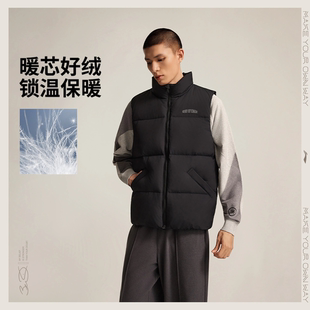 李宁韦德防泼水鹅绒羽绒马甲男子2025冬季 百搭运动外套AMRV079