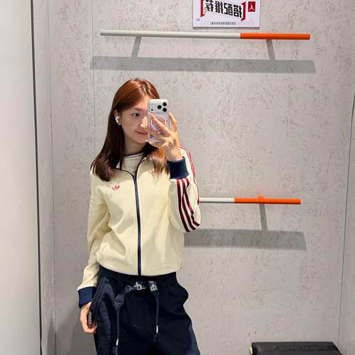 阿迪达斯三叶草华夫格立领外套