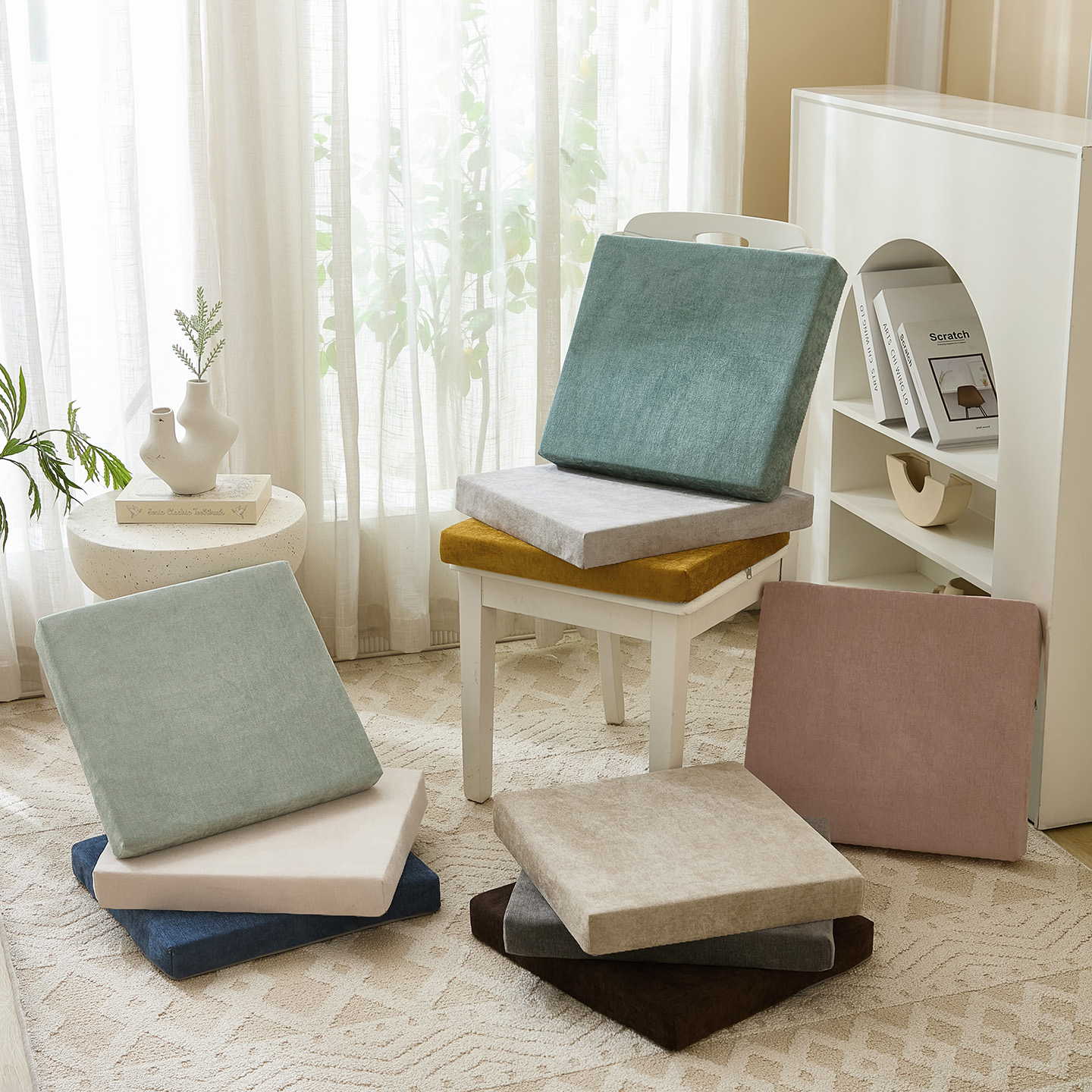 高密度海绵坐垫增高厚学生纯色