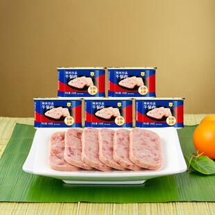 三明治泡面即食 辛巴推荐 中粮梅林珍品午餐肉凹罐特价 198g