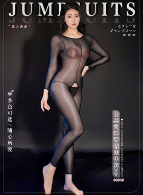 丝袜美姬 油光油亮丝滑性感透明紧身连身服饰连体衣