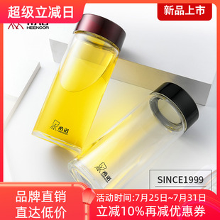 7566 希诺单层玻璃杯子加厚家用车载办公男女大容量喝水泡茶7563