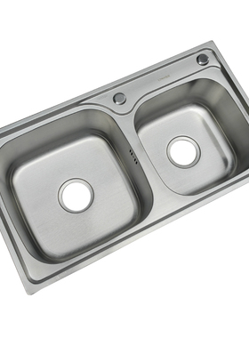 惜度304不锈钢水槽双槽洗碗池洗菜盆水斗加厚一体双盆S7843