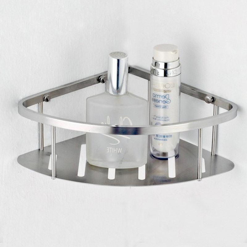 惜度304不锈钢角架浴室置物架双层收纳架实心加厚家用卫生间层架