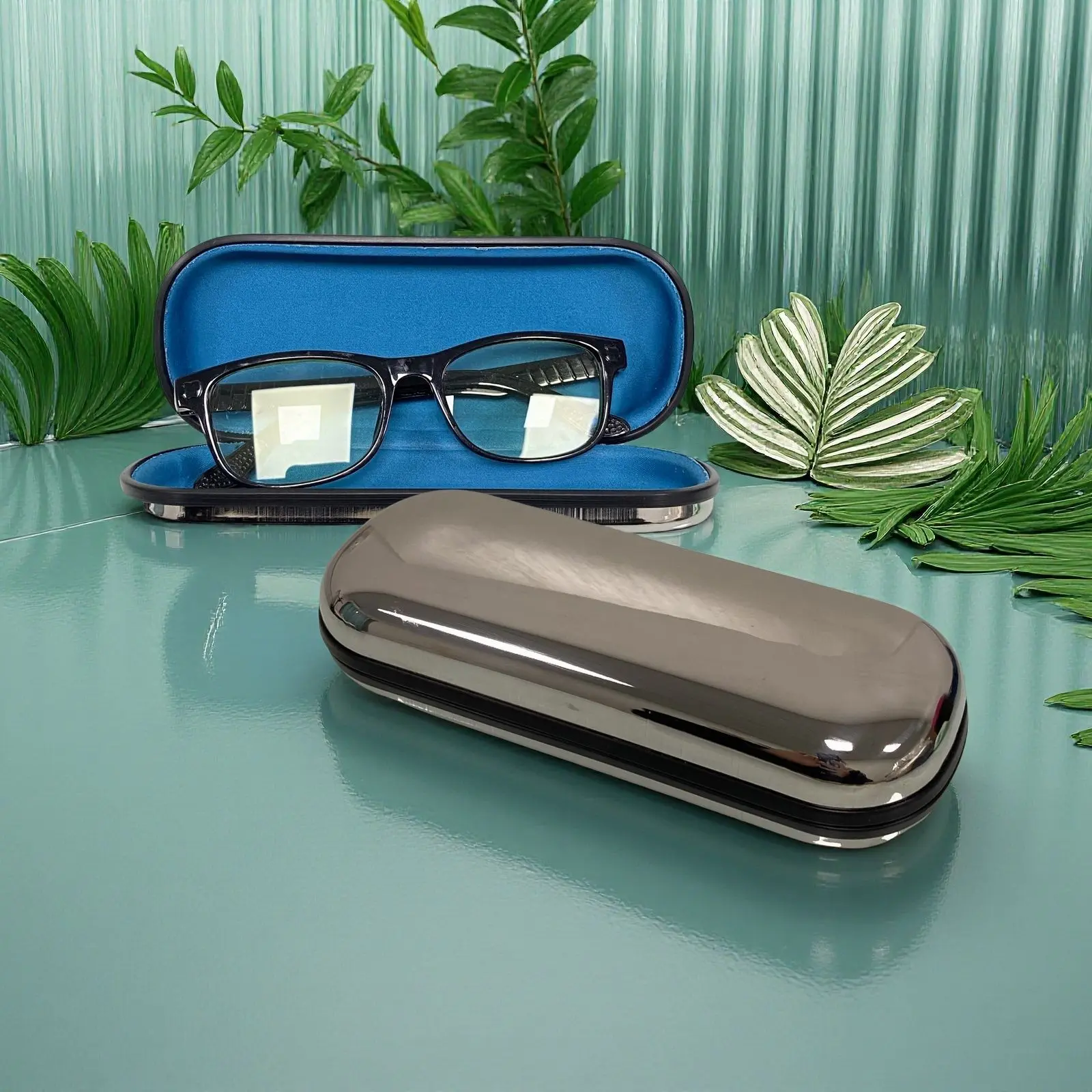 北欧不锈钢金色椭圆盘 首饰置物金属托盘  光学老花眼镜收纳盒