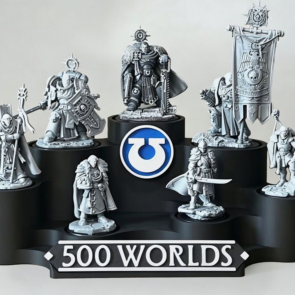 3D打印圆形底座盘收纳多尺寸适配战旗锤跑团模型PLA材质