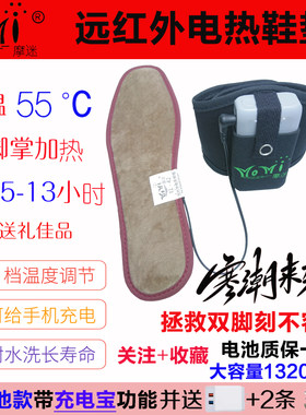 冬季usb充电发热鞋垫加热鞋垫户外调温行走保暖加厚暖脚鞋垫男女