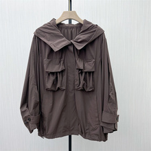 S●2025秋季新品 连帽风衣外套女宽松休闲通勤百搭工装夹克136