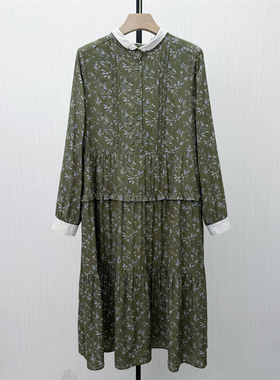 C●2026春季新品 碎花长袖连衣裙女小清新复古森系茶歇裙子7096