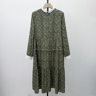 C●2026春季新品 碎花长袖连衣裙女小清新复古森系茶歇裙子7096