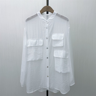 女休闲宽松百搭轻薄长袖 慵懒防晒衬衫 新品 上衣779 2026夏季