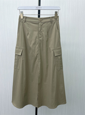 恩●2025夏季新品 伞裙半身裙女高腰显瘦中长款气质大摆a字裙823