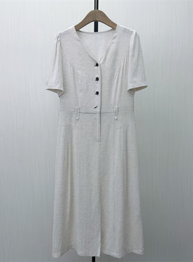 KA●2026夏季新品 法式v领连衣裙女气质显瘦小清新a字茶歇裙6891