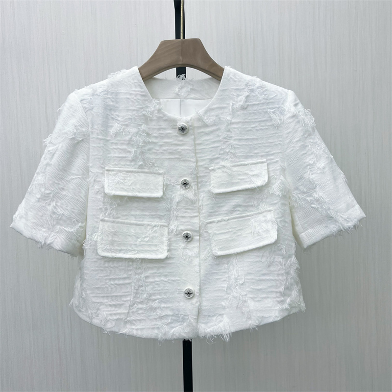 S●2025秋季新品 小香风短袖外套女气质通勤显瘦短款开衫上衣555