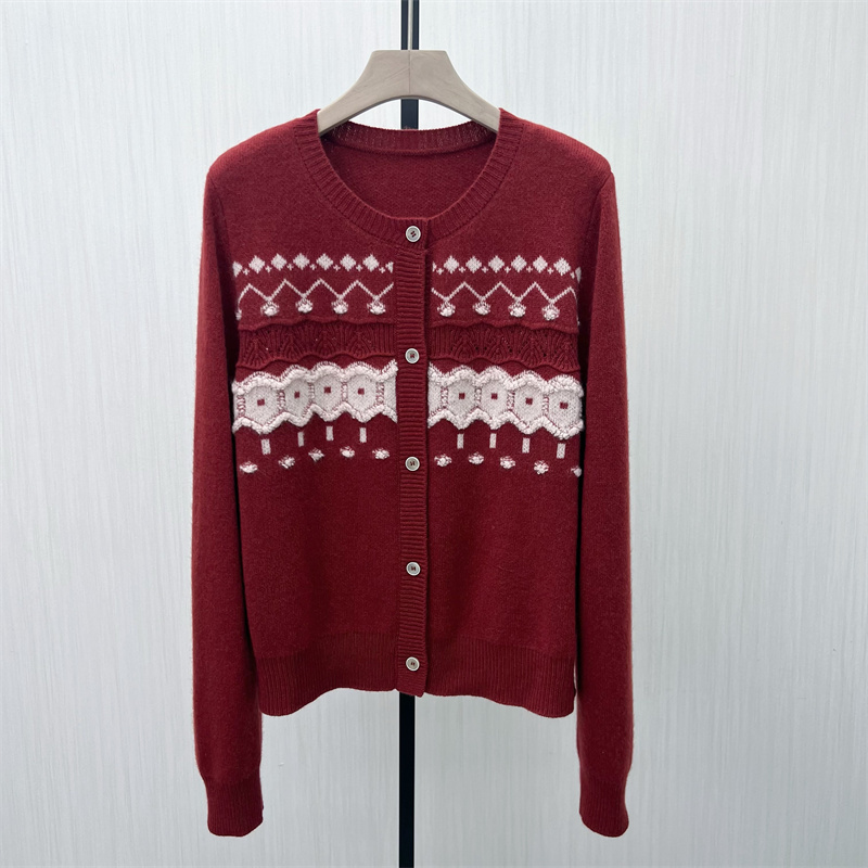 C●2025冬季新品 绵羊毛针织开衫女气质宽松小个子毛衫上衣2562