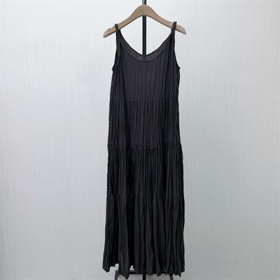 恩●2026夏季新品 无袖背心连衣裙女宽松休闲简约内搭百搭裙子161
