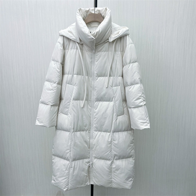 恩●2025冬季新品 羽绒服女时尚长款宽松加厚保暖白鸭绒外套522