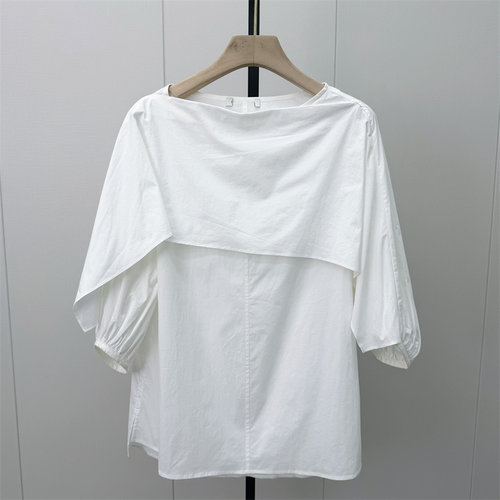 KA●2026秋季新品 法式中袖衬衫女小众气质别致宽松日常上衣1491