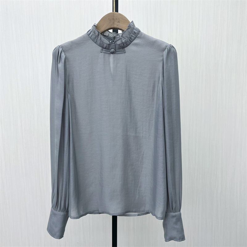 图●2025冬季新品 法式长袖衬衫女小众气质别致宽松打底上衣1602