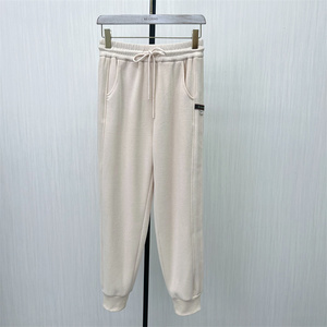 fei●2024冬季新品 加绒卫裤女高腰显瘦宽松休闲束脚哈伦裤4320