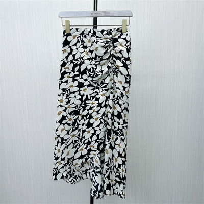 迪●2025夏季新品 小清新碎花半身裙女高腰显瘦垂感直筒长裙1692