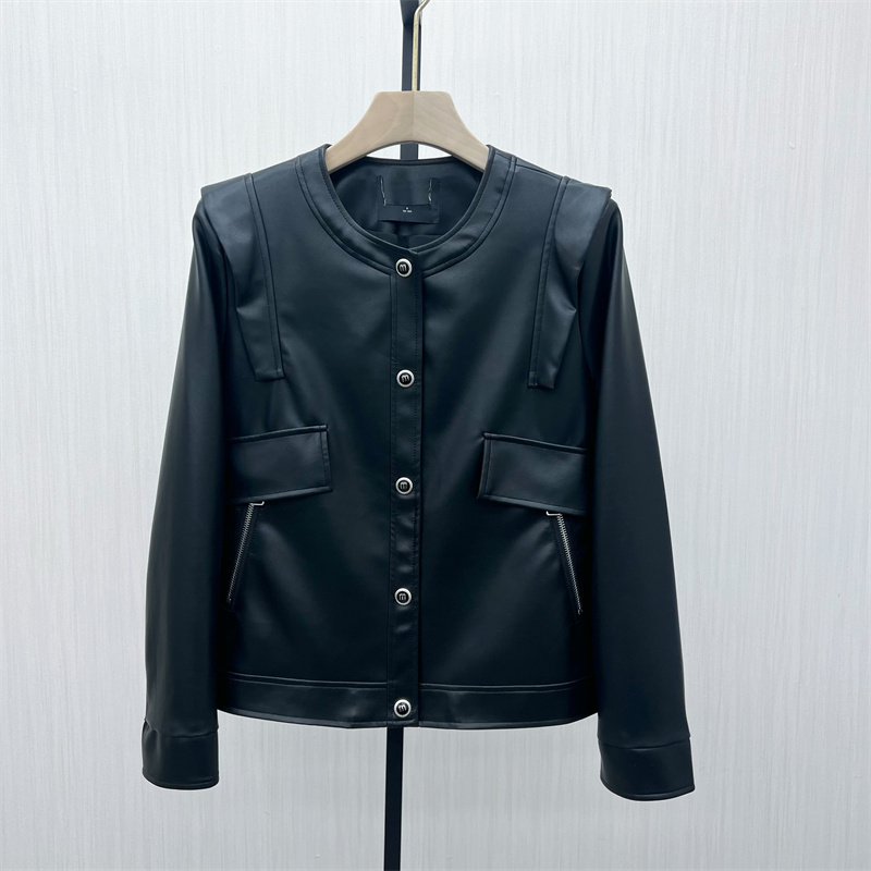 迪●2025春季新品 皮衣外套女宽松休闲百搭设计感机车夹克4166