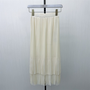 乂●2026春季新品 流苏半身裙女高腰显瘦气质通勤直筒裙子3762