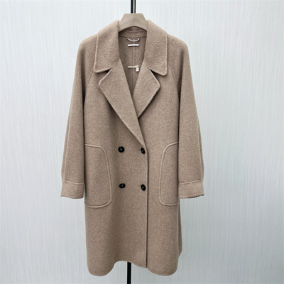 C●2025冬季新品 双面呢大衣女气质长款宽松绵羊毛呢子外套8307
