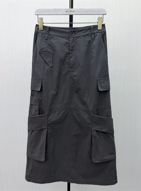 S●2026春季新品 工装半身裙女松紧腰显瘦休闲通勤直筒长裙子319