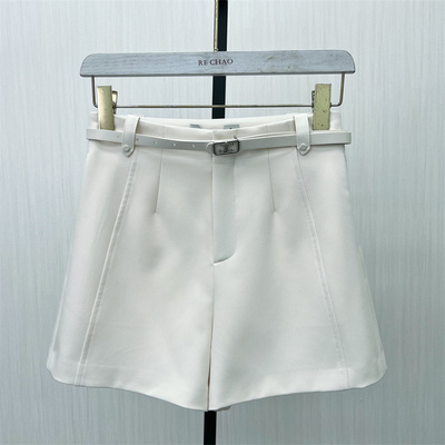 香●2025夏季新品 西装短裤女高腰显瘦宽松直筒休闲阔腿裤3284