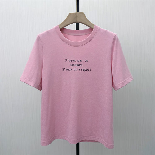 fei●2026春季新品 印花短袖T恤女宽松休闲百搭显瘦打底上衣5163