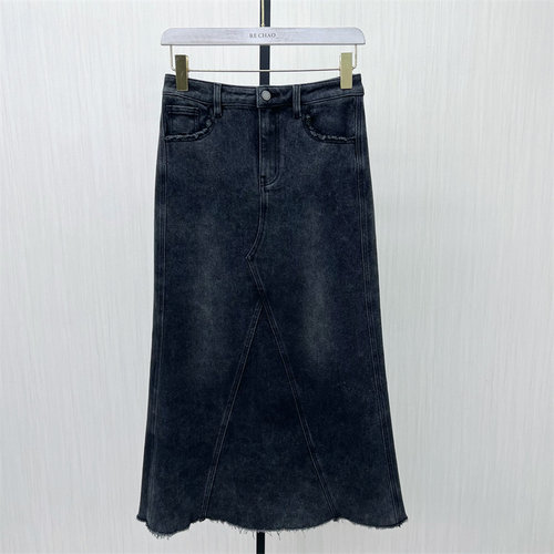 图●2025冬季新品 牛仔半身裙女高腰显瘦休闲百搭直筒长裙9301