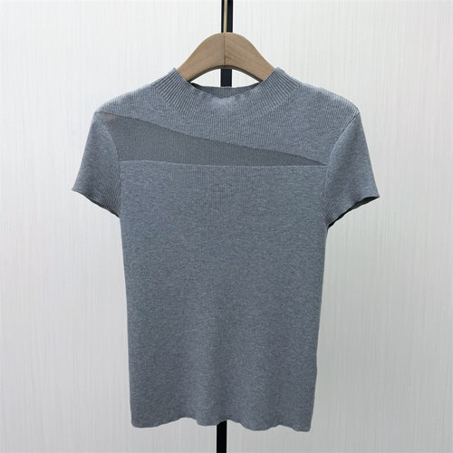 迪●2026夏季新品 短袖针织衫女气质修身显瘦简约打底上衣3198