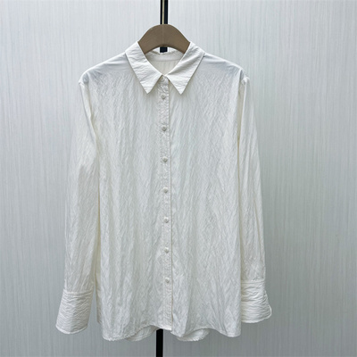 芭●2025秋季新 慵懒风长袖衬衫女休闲宽松简约百搭显瘦上衣8292