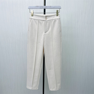 恩●2025冬季新品 毛呢裤子女高腰显瘦哈伦裤宽松休闲烟管裤516