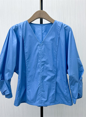 fei●2025秋季新品 法式长袖衬衫女气质小众别致宽松打底上衣7078