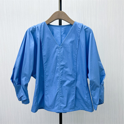 fei●2025秋季新品 法式长袖衬衫女气质小众别致宽松打底上衣7078