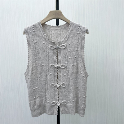 C●2025秋季新品 针织马甲女宽松休闲通勤外穿无袖坎肩背心2616
