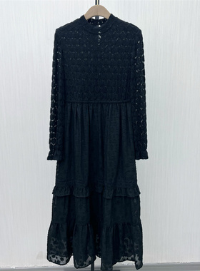 C●2025冬季新品 法式连衣裙女气质显瘦小清新长袖茶歇裙7188