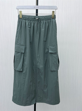 fei●2025秋季新品 工装半身裙女松紧腰显瘦休闲通勤直筒裙子7310