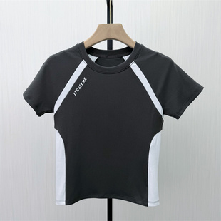 2026夏季 显瘦内搭短袖 新品 女简约修身 T恤上衣813 纯色打底衫